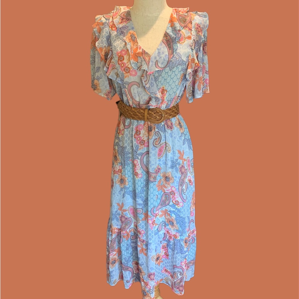 NEW PATCHWORK RUFFLED DRESS - Picture 2 of 10